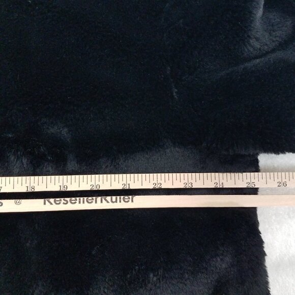 Ivy Blossom Women's XL Faux Fur Zip-up Black Bomber Jacket Pockets - Picture 7 of 8